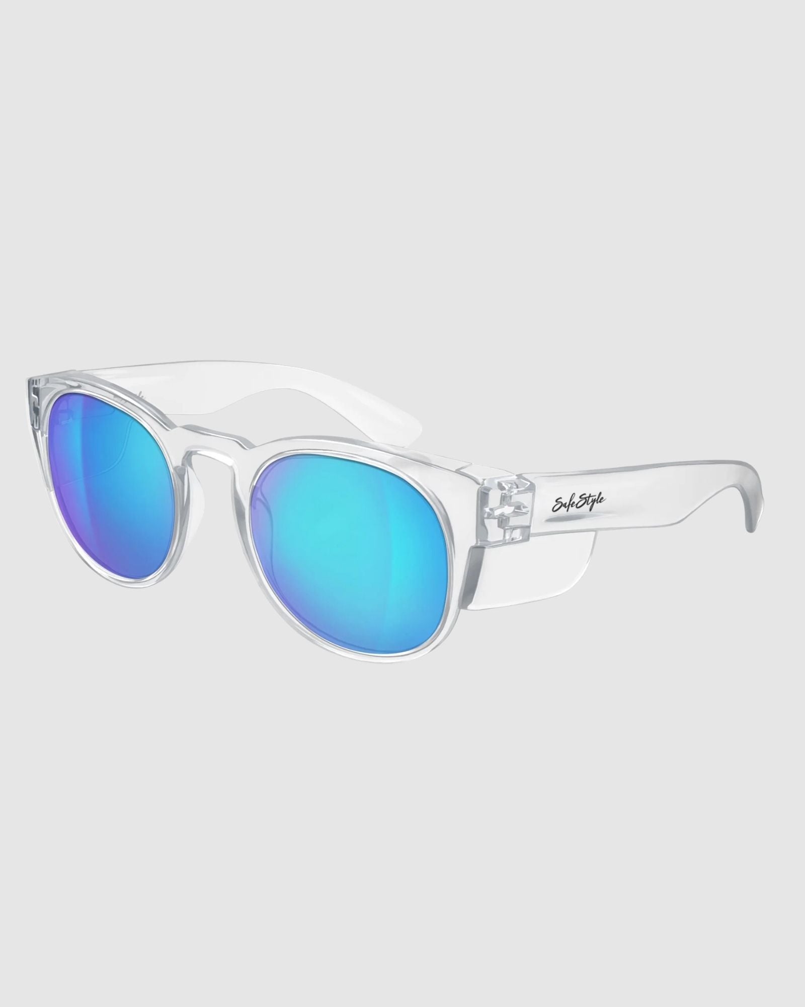 Safestyle Cruisers Clear Frame mirror Blue Polarised CRCBP100