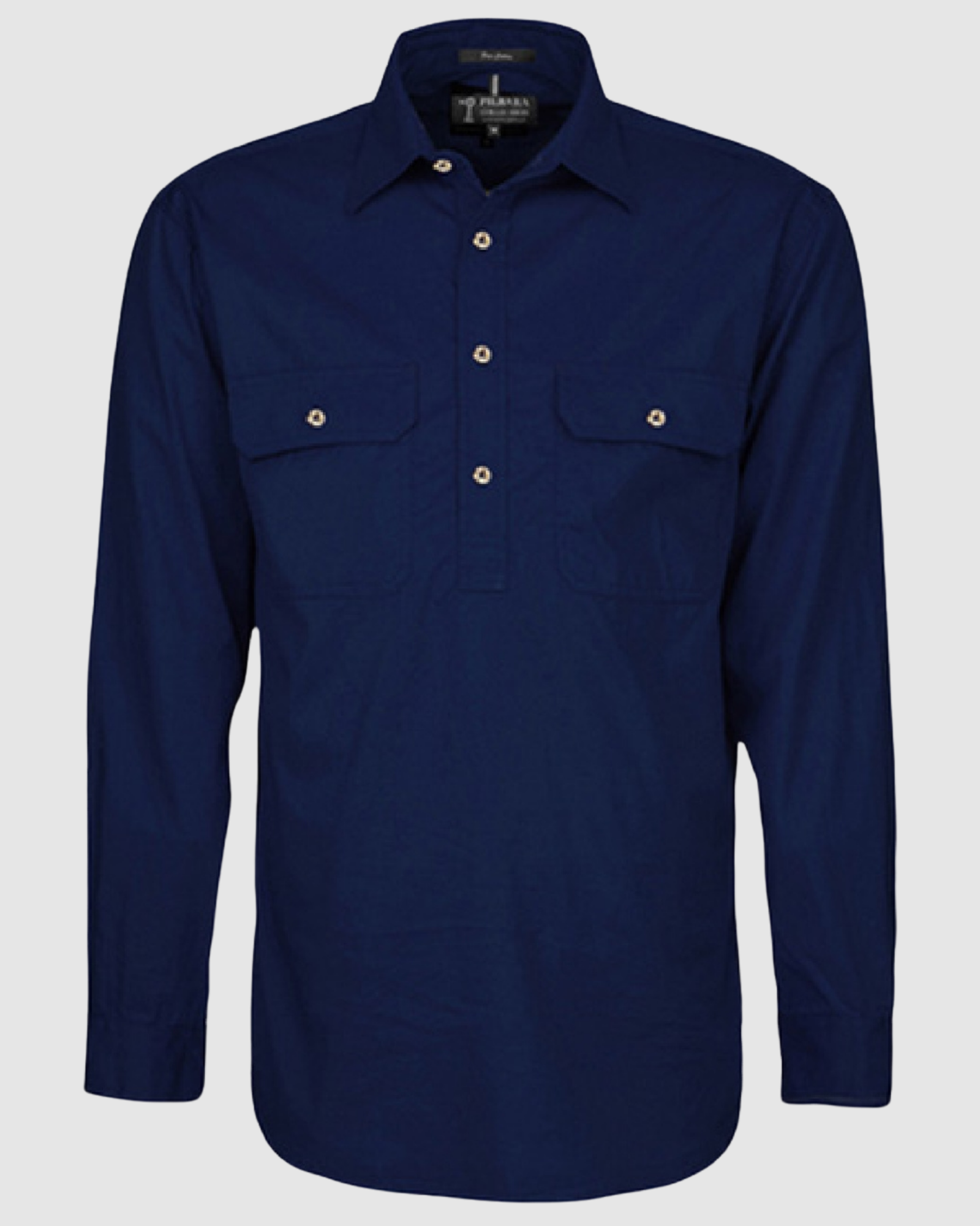 Pilbara Mens Pilbara Closed Front L/S Shirt RM200CF