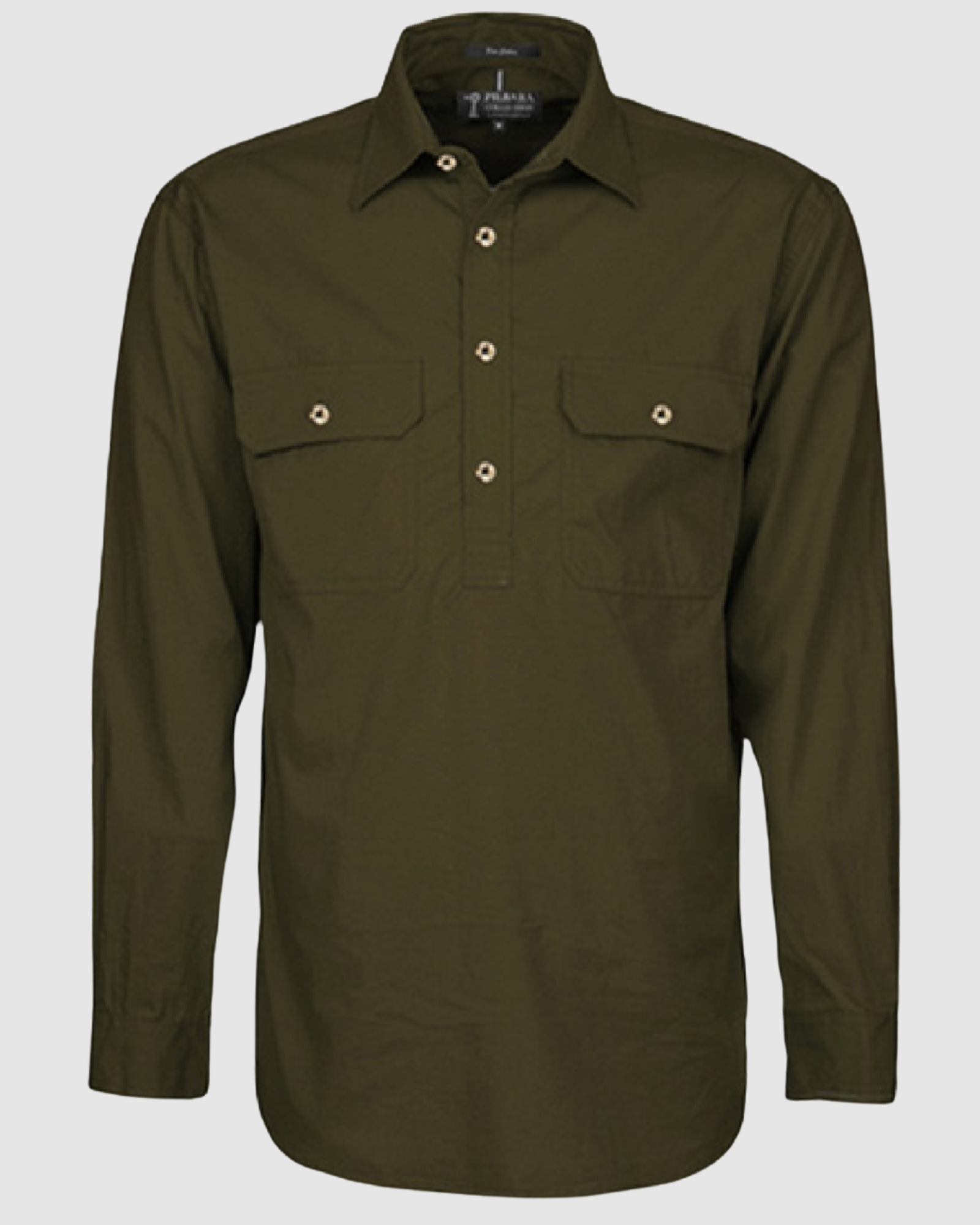 Pilbara Mens Pilbara Closed Front L/S Shirt RM200CF