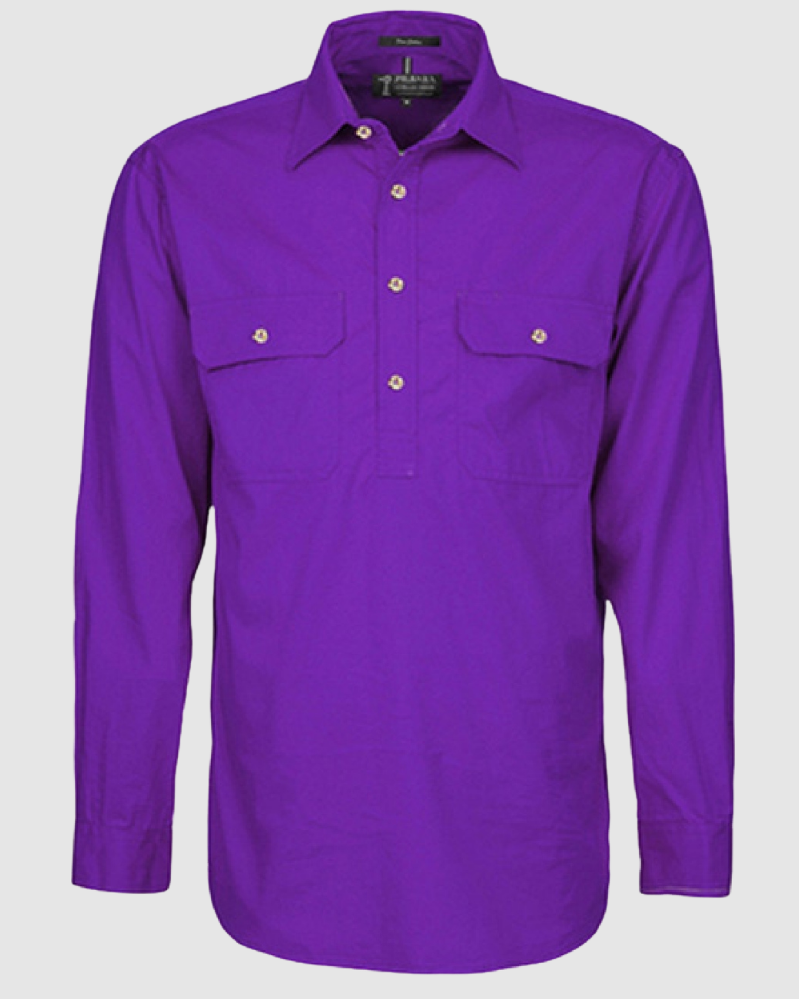 Pilbara Mens Pilbara Closed Front L/S Shirt RM200CF