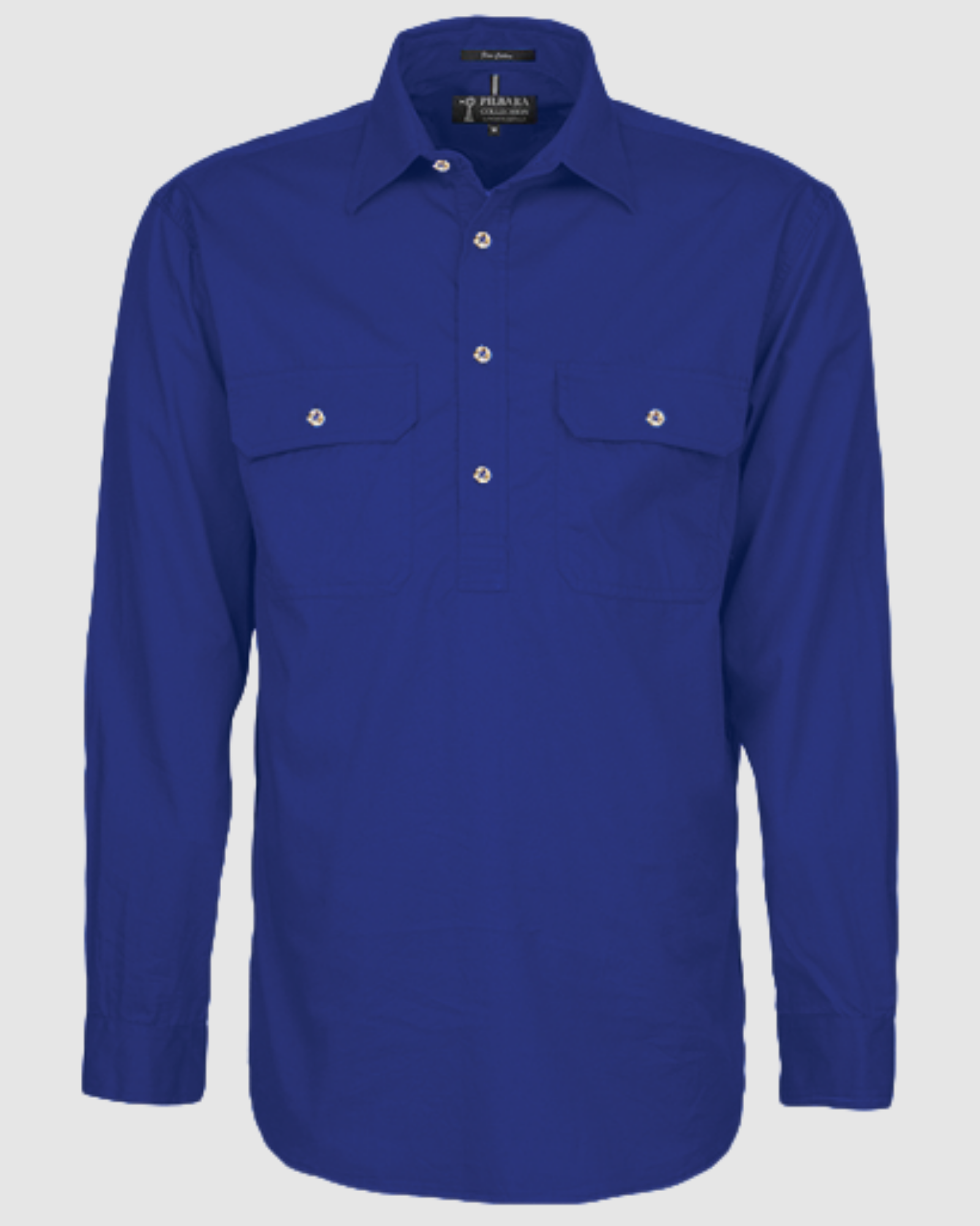 Pilbara Mens Pilbara Closed Front L/S Shirt RM200CF