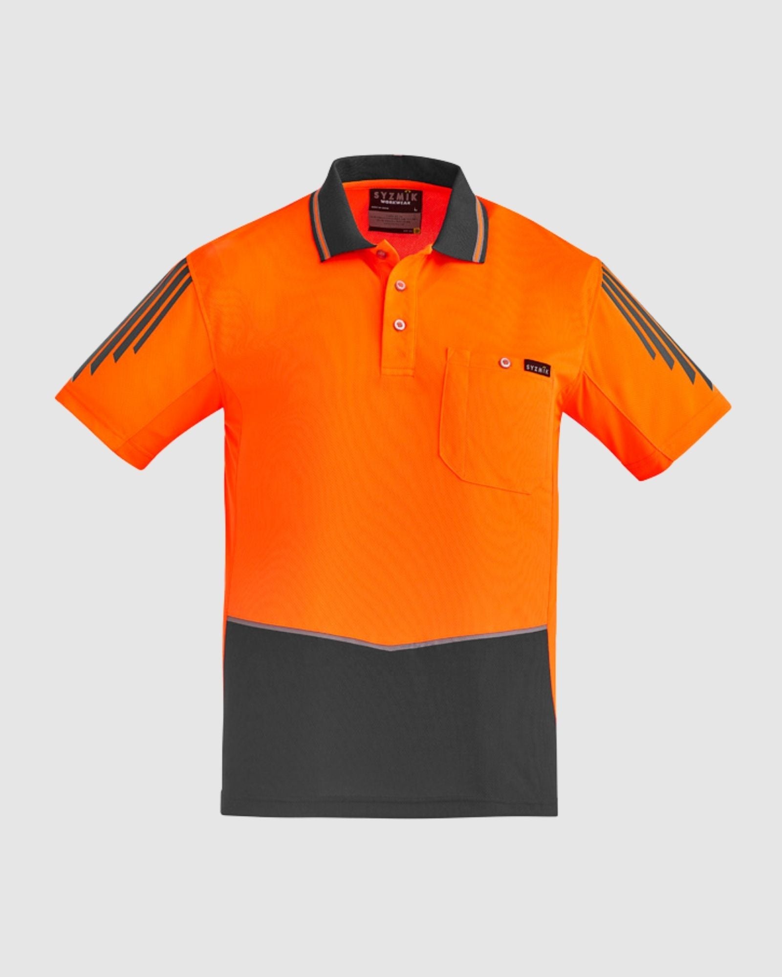 Syzmik Mens Hi Vis Flux Short Sleeve Polo ZH315