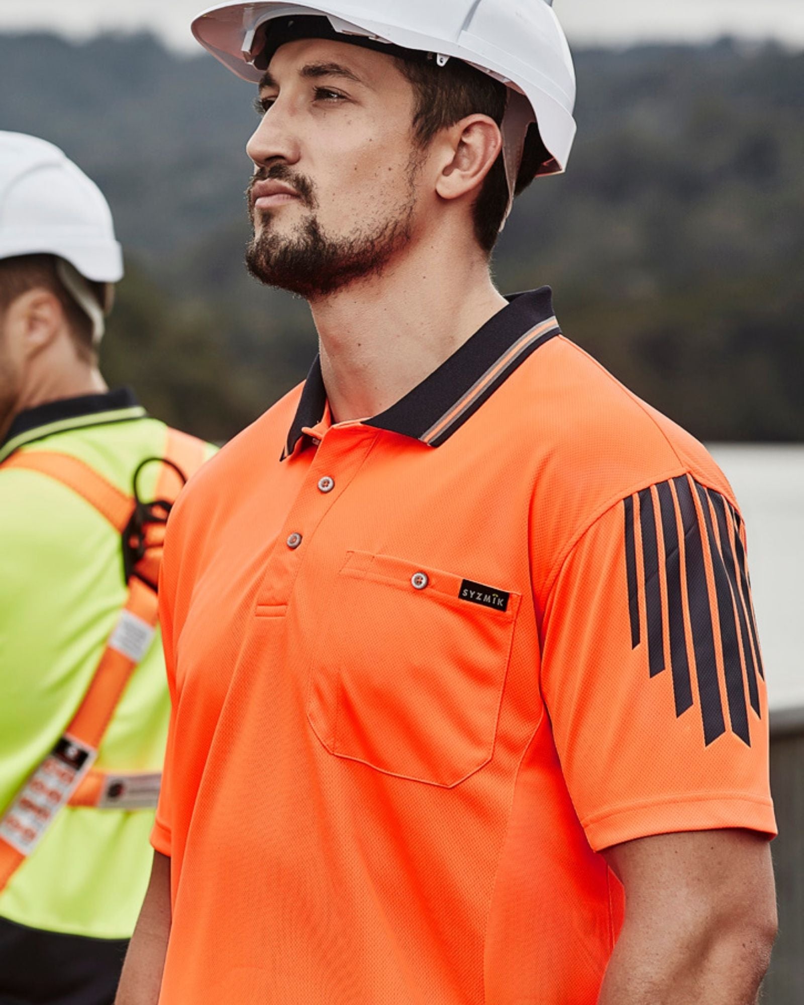 Syzmik Mens Hi Vis Flux Short Sleeve Polo ZH315