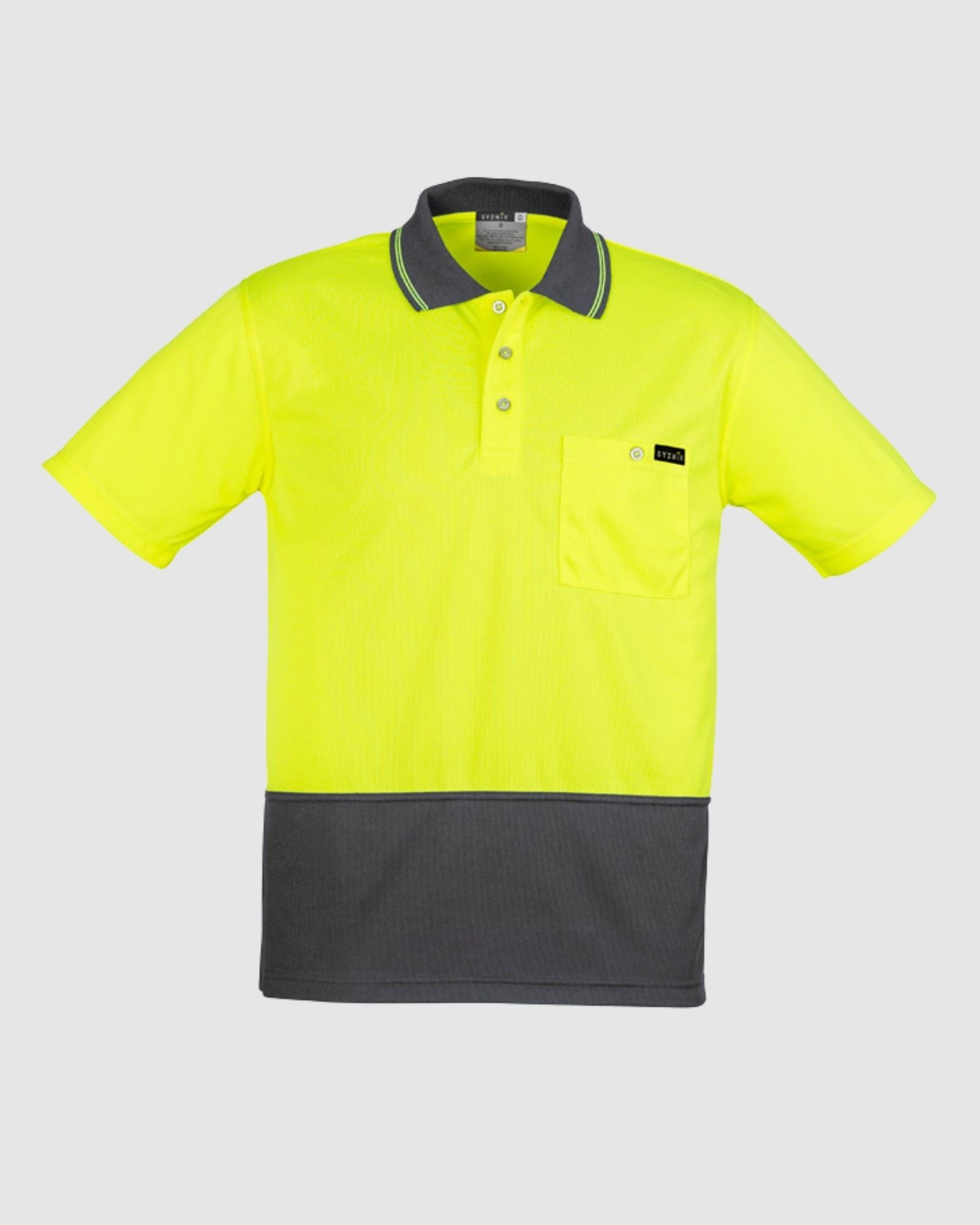 Syzmik Mens Hi Vis Comfort Back Short Sleeve Polo ZH415