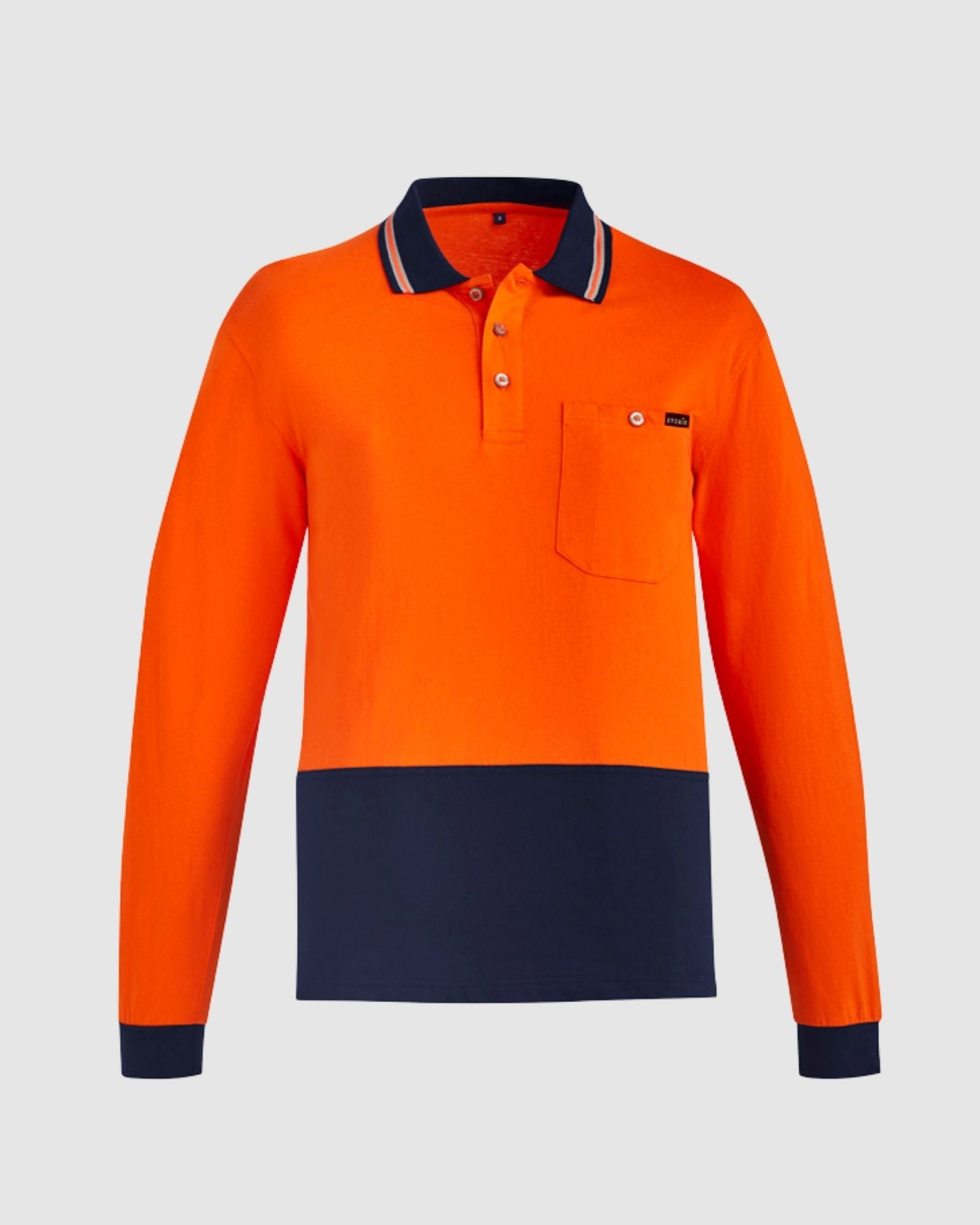Syzmik Mens Hi Vis Cotton Long Sleeve Polo ZH430