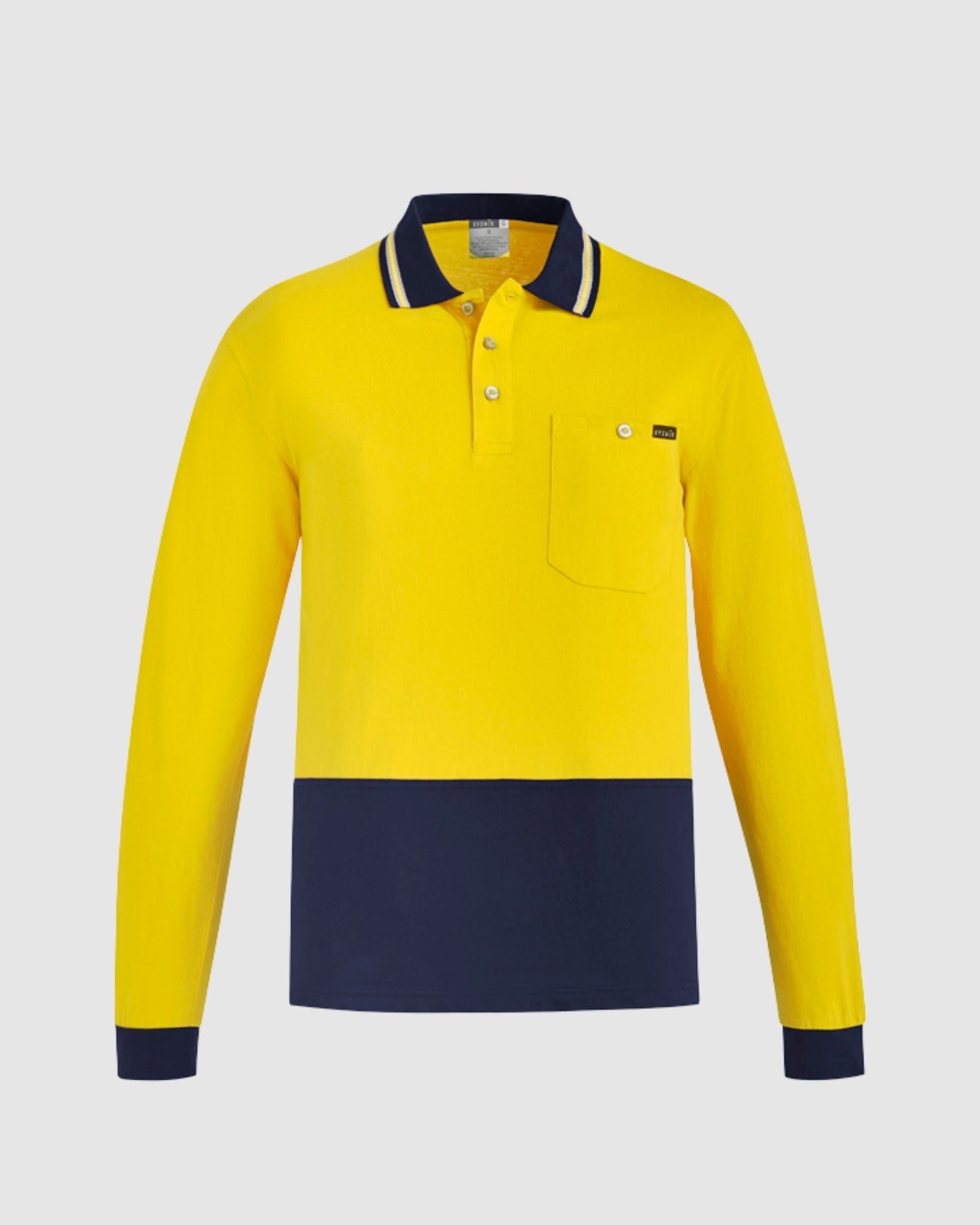 Syzmik Mens Hi Vis Cotton Long Sleeve Polo ZH430