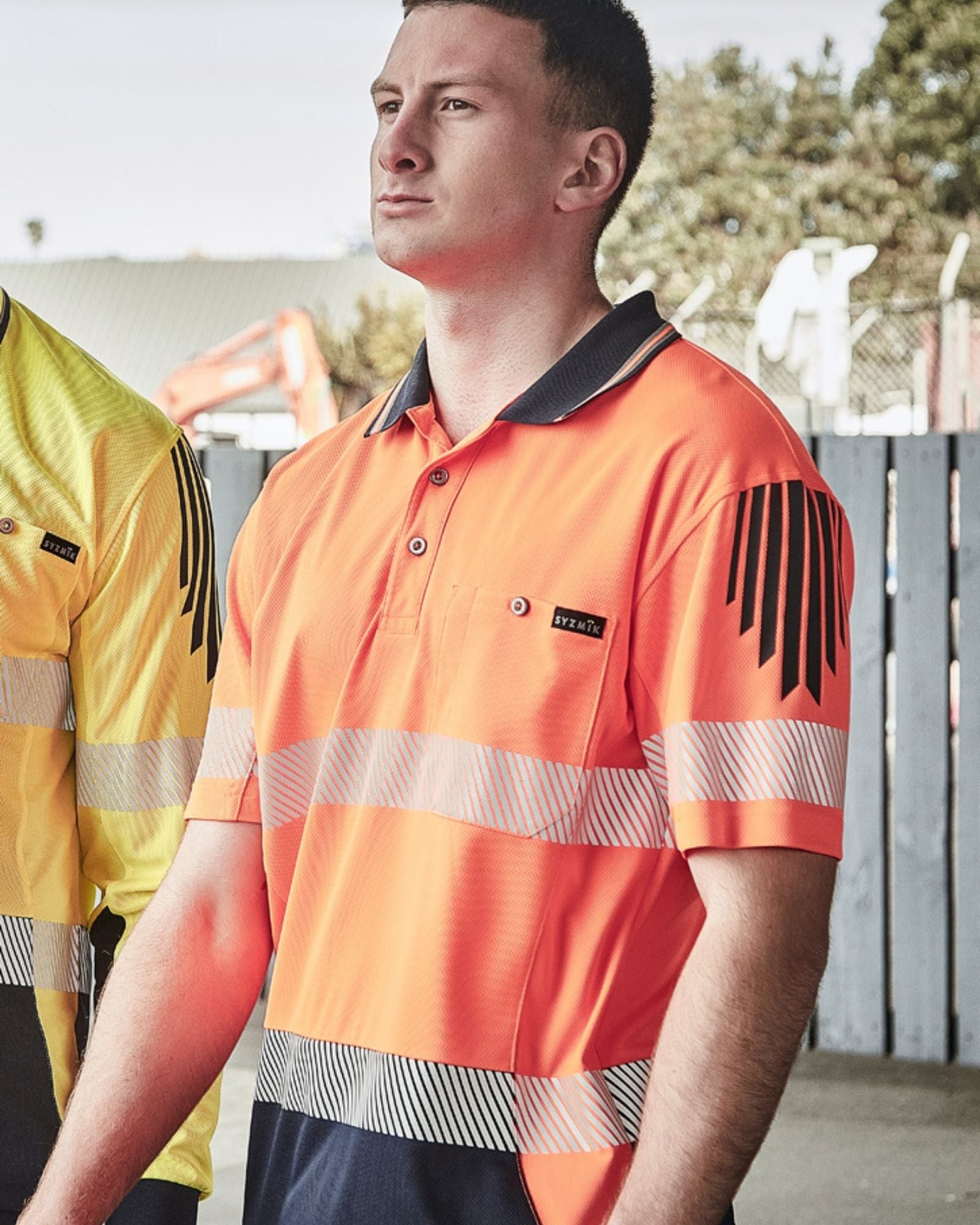 Syzmik Mens Hi Vis Flux Segmented Tape Short Sleeve Polo ZH555