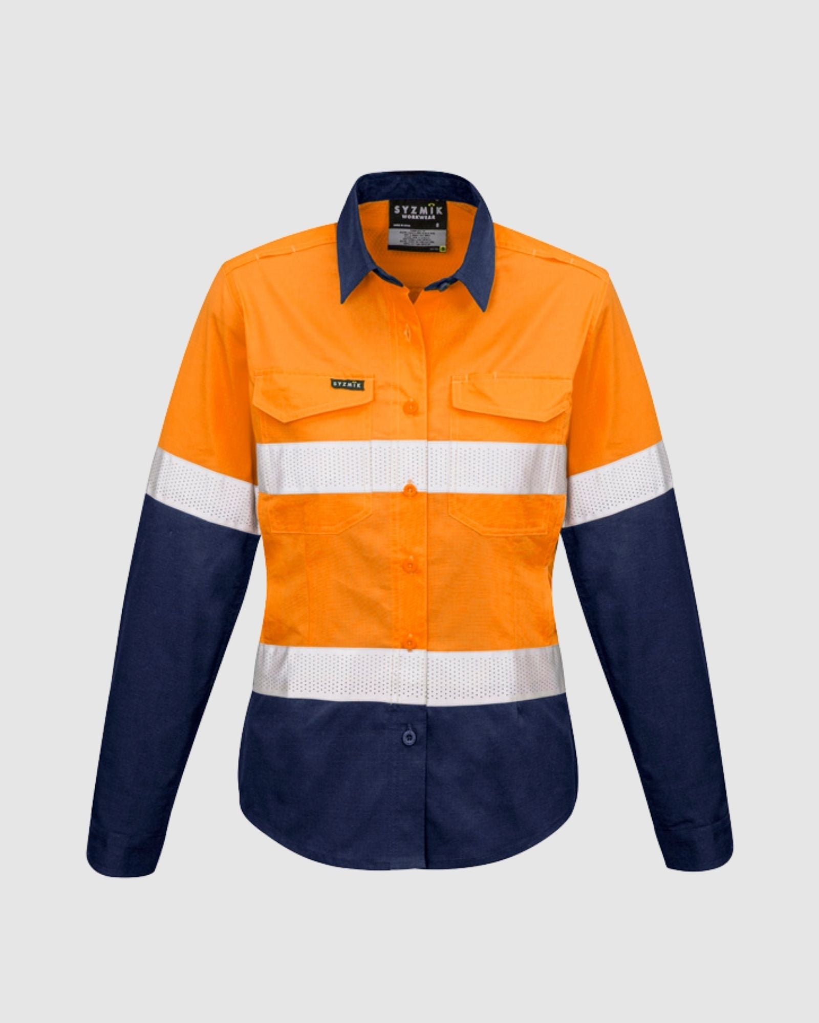 Syzmik Womens Rugged Cooling Hi Vis Taped Long Sleeve Shirt ZW720