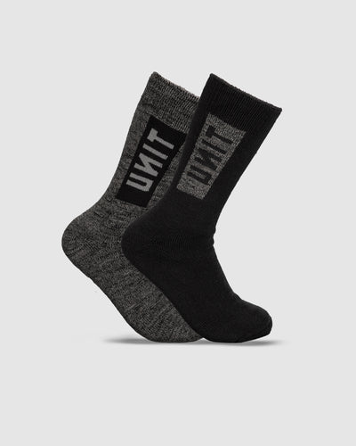 MENS SOCKS EXTRA THICK BAMBOO CREW 2 PACK