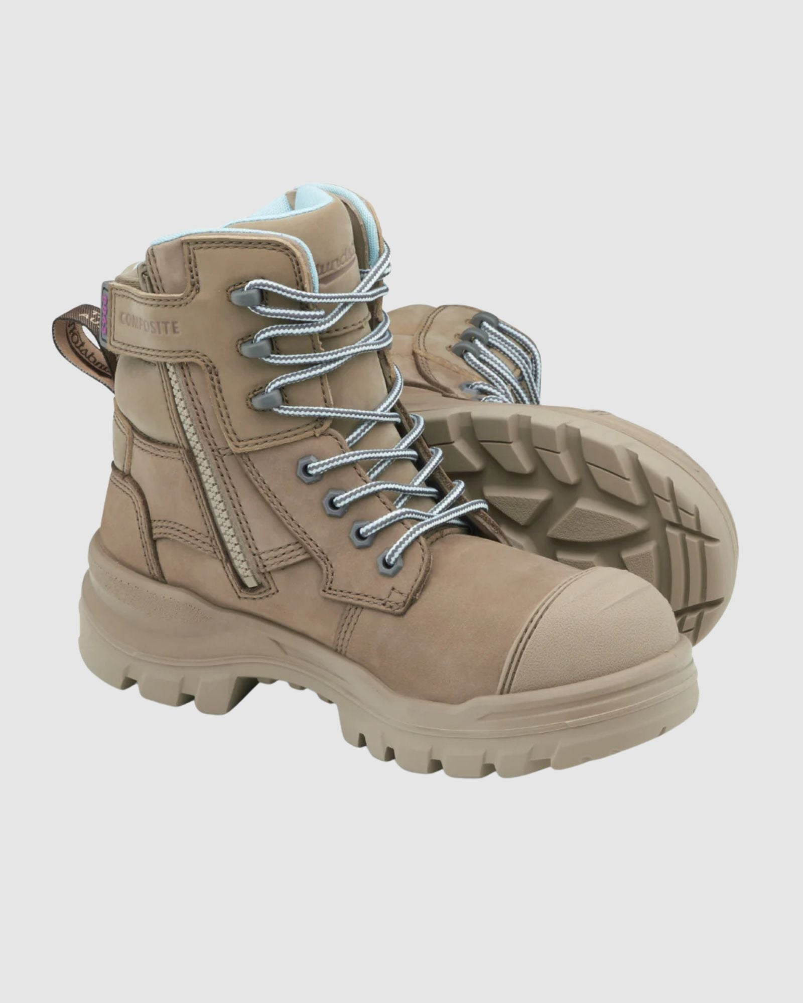 Blundstone Rotoflex Stone Water Resistant Nubuck 150MM Zip Side Women's Safety Boot 8863 