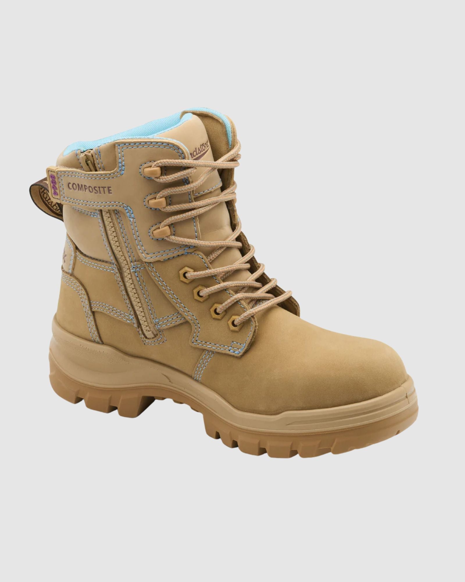 Blundstone Rotoflex Women's Sand 135MM Zip Sided Safety Boot 8864 