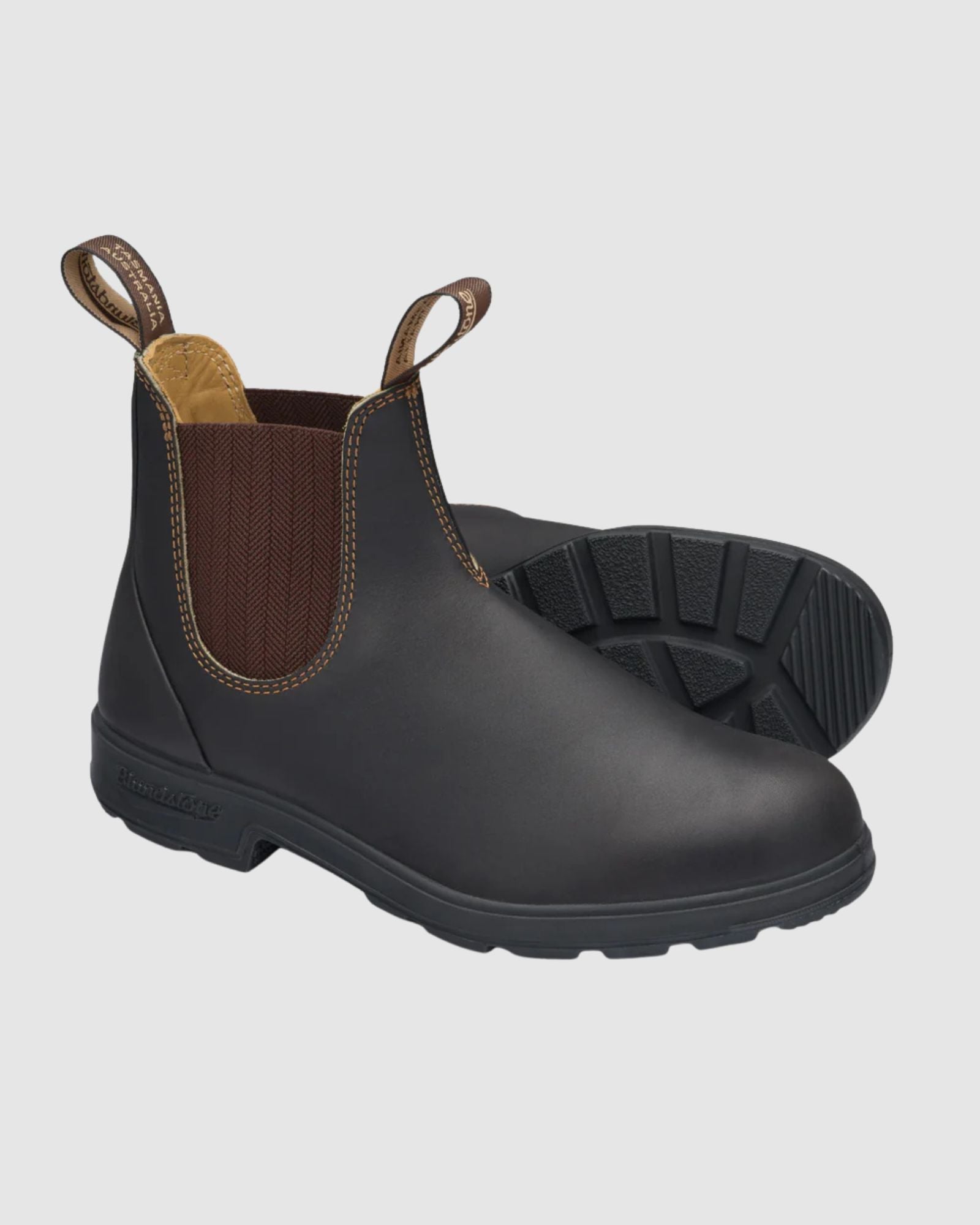 Blundstone Brown Premium Leather Elastic Side Boot 600 