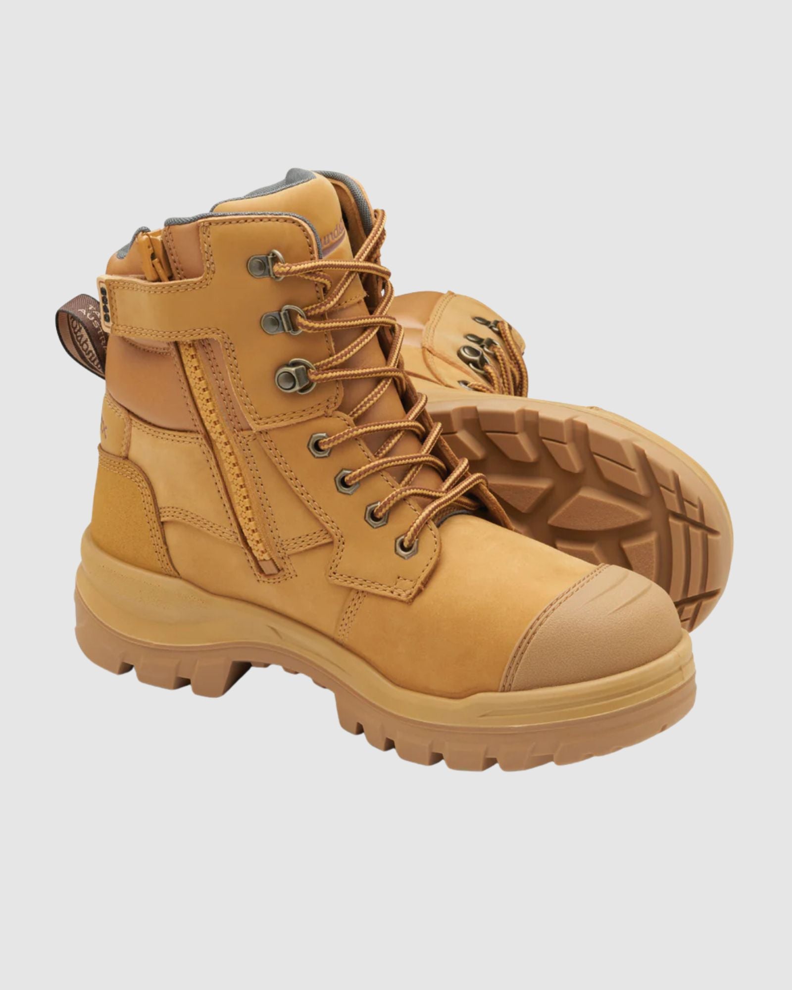 Blundstone Rotoflex Wheat Water Resistant Nubuck 150MM Zip Sided Safety Boot 8060 