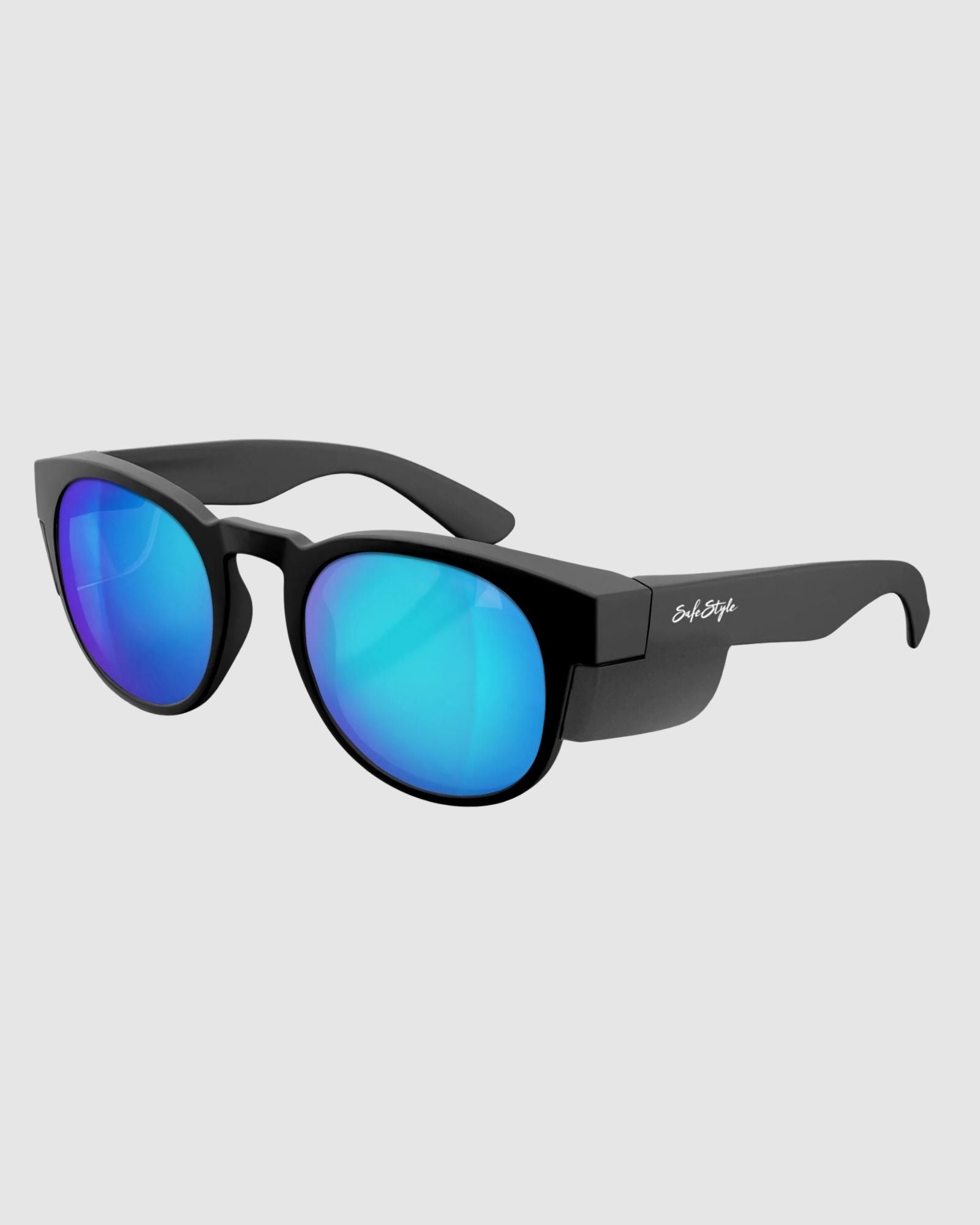 Safestyle Cruisers Matte Black Frame Mirror Blue Polarised Lens CRMBBP100