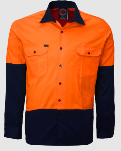 Ritemate Vented Open Front Lightweight L/S Shirt RM107V2 