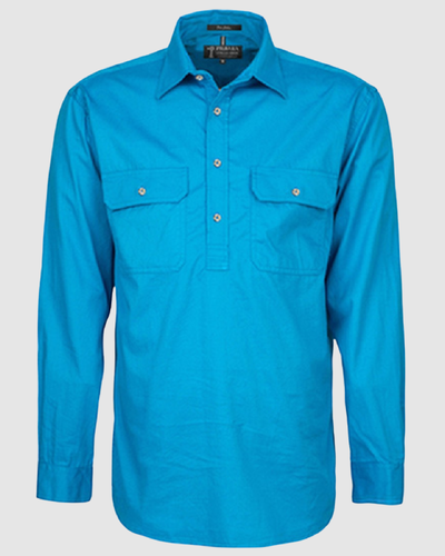 Pilbara Mens Pilbara Closed Front L/S Shirt RM200CF 