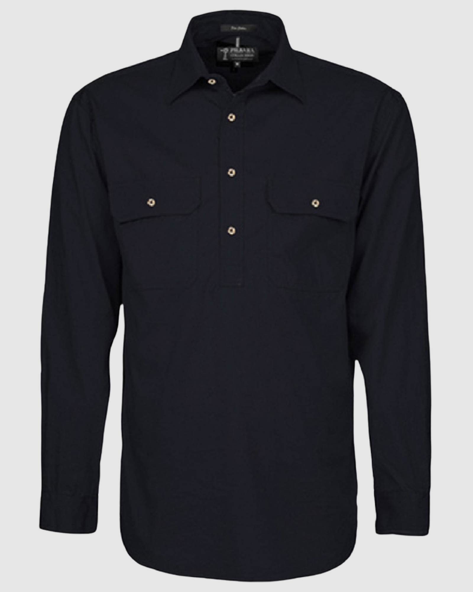 Pilbara Mens Pilbara Closed Front L/S Shirt RM200CF 