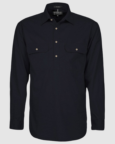 Pilbara Mens Pilbara Closed Front L/S Shirt RM200CF 