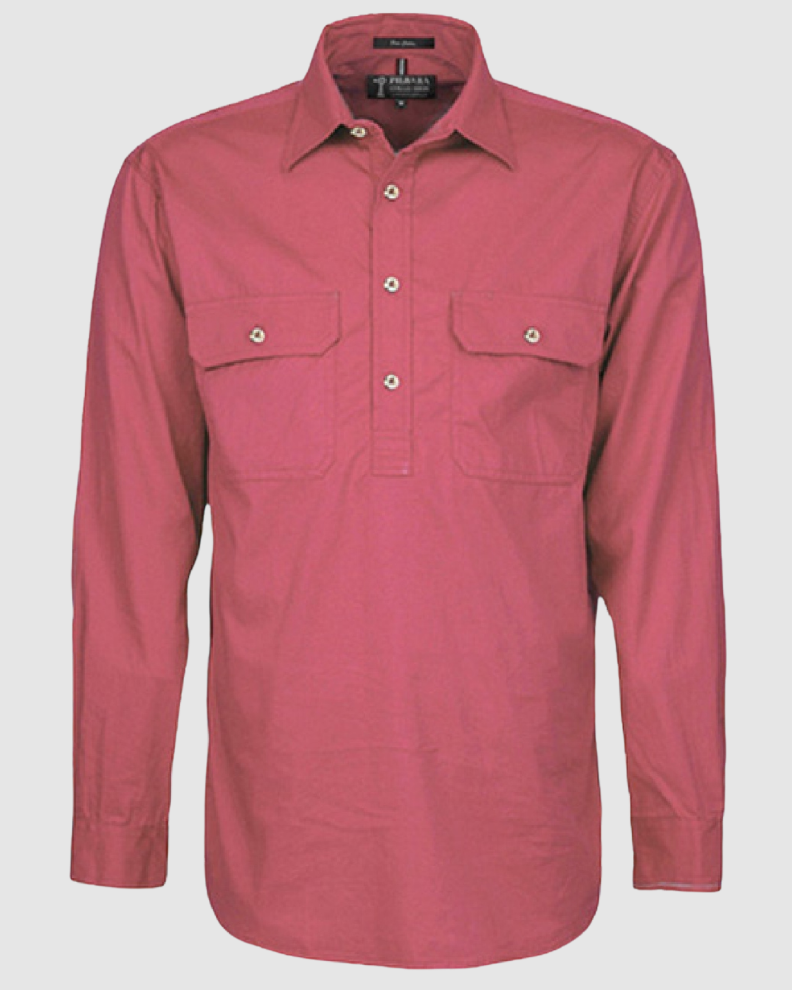 Pilbara Mens Pilbara Closed Front L/S Shirt RM200CF 