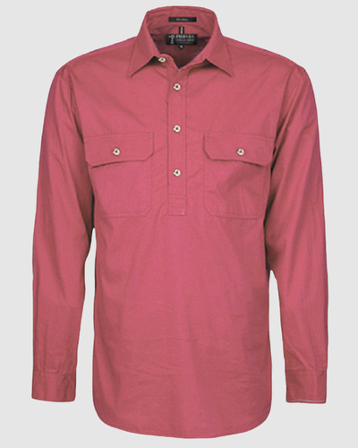 Pilbara Mens Pilbara Closed Front L/S Shirt RM200CF 