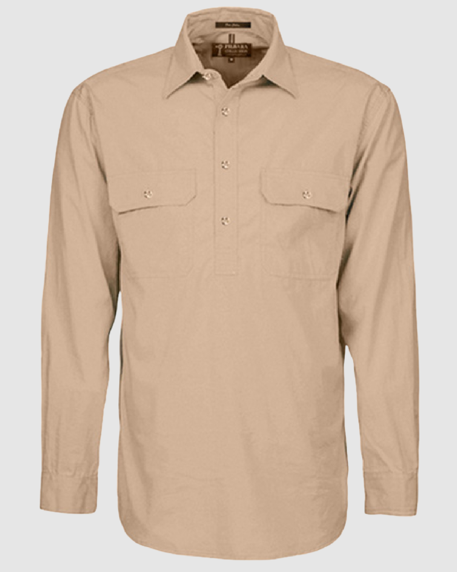 Pilbara Mens Pilbara Closed Front L/S Shirt RM200CF 
