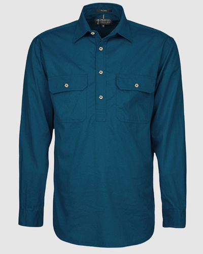 Pilbara Mens Pilbara Closed Front L/S Shirt RM200CF 