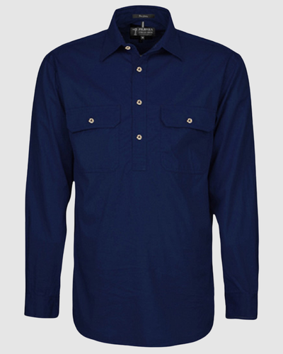 Pilbara Mens Pilbara Closed Front L/S Shirt RM200CF 