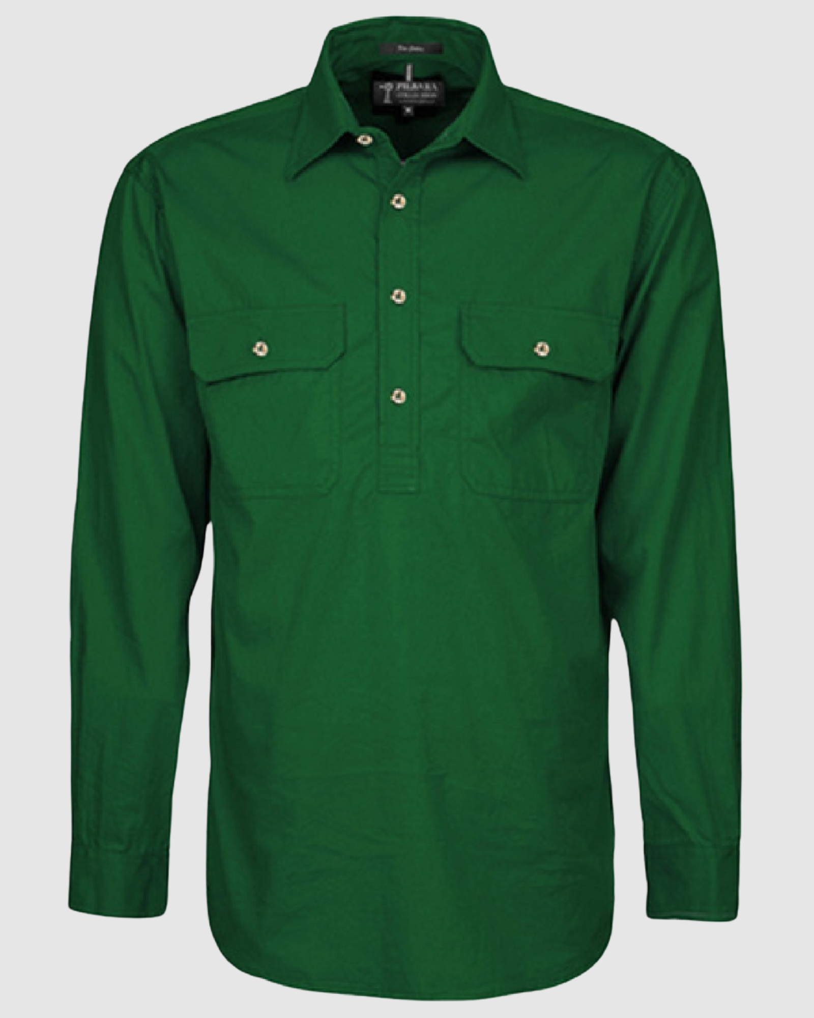 Pilbara Mens Pilbara Closed Front L/S Shirt RM200CF 