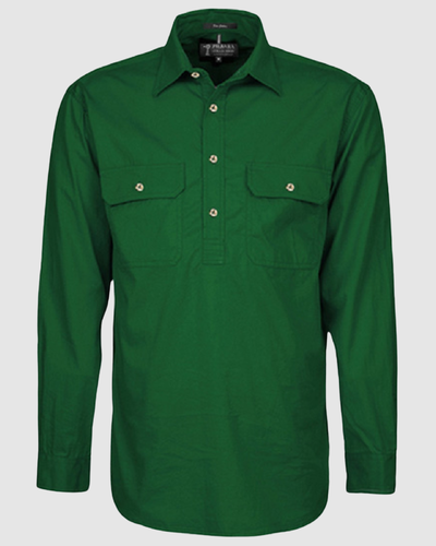 Pilbara Mens Pilbara Closed Front L/S Shirt RM200CF 