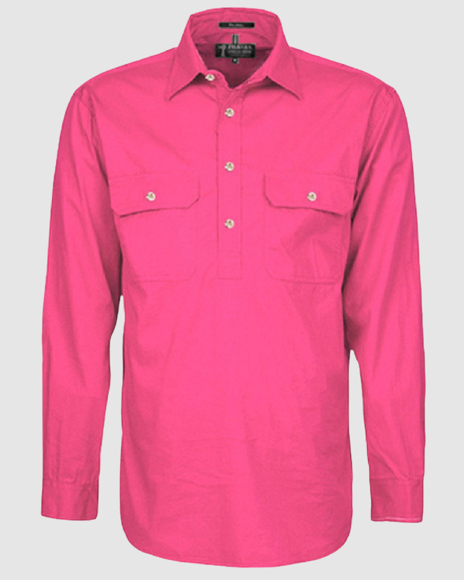Pilbara Mens Pilbara Closed Front L/S Shirt RM200CF 