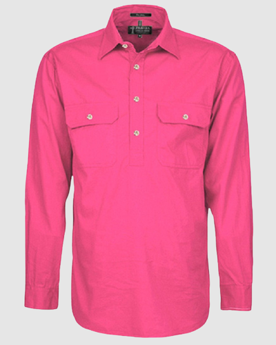 Pilbara Mens Pilbara Closed Front L/S Shirt RM200CF 