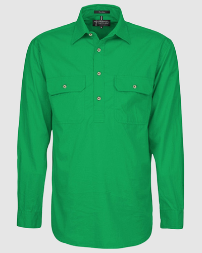 Pilbara Mens Pilbara Closed Front L/S Shirt RM200CF 