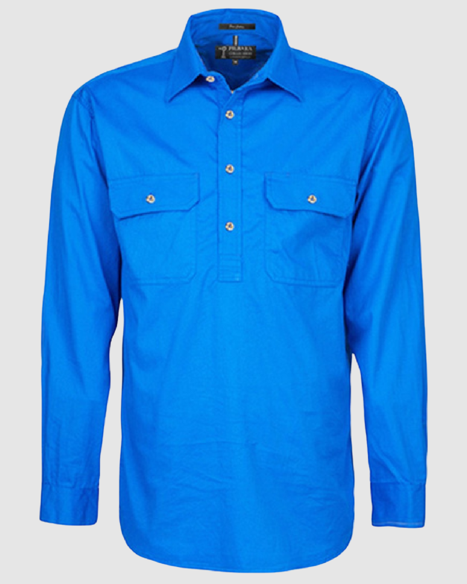 Pilbara Mens Pilbara Closed Front L/S Shirt RM200CF 