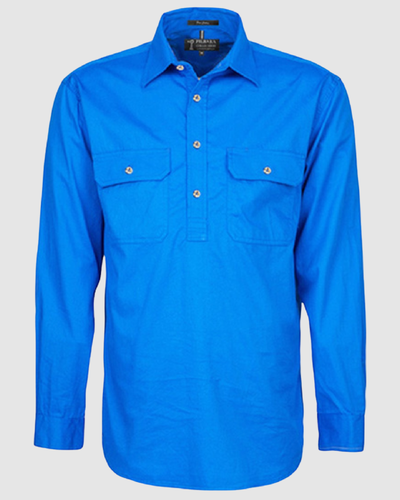 Pilbara Mens Pilbara Closed Front L/S Shirt RM200CF 