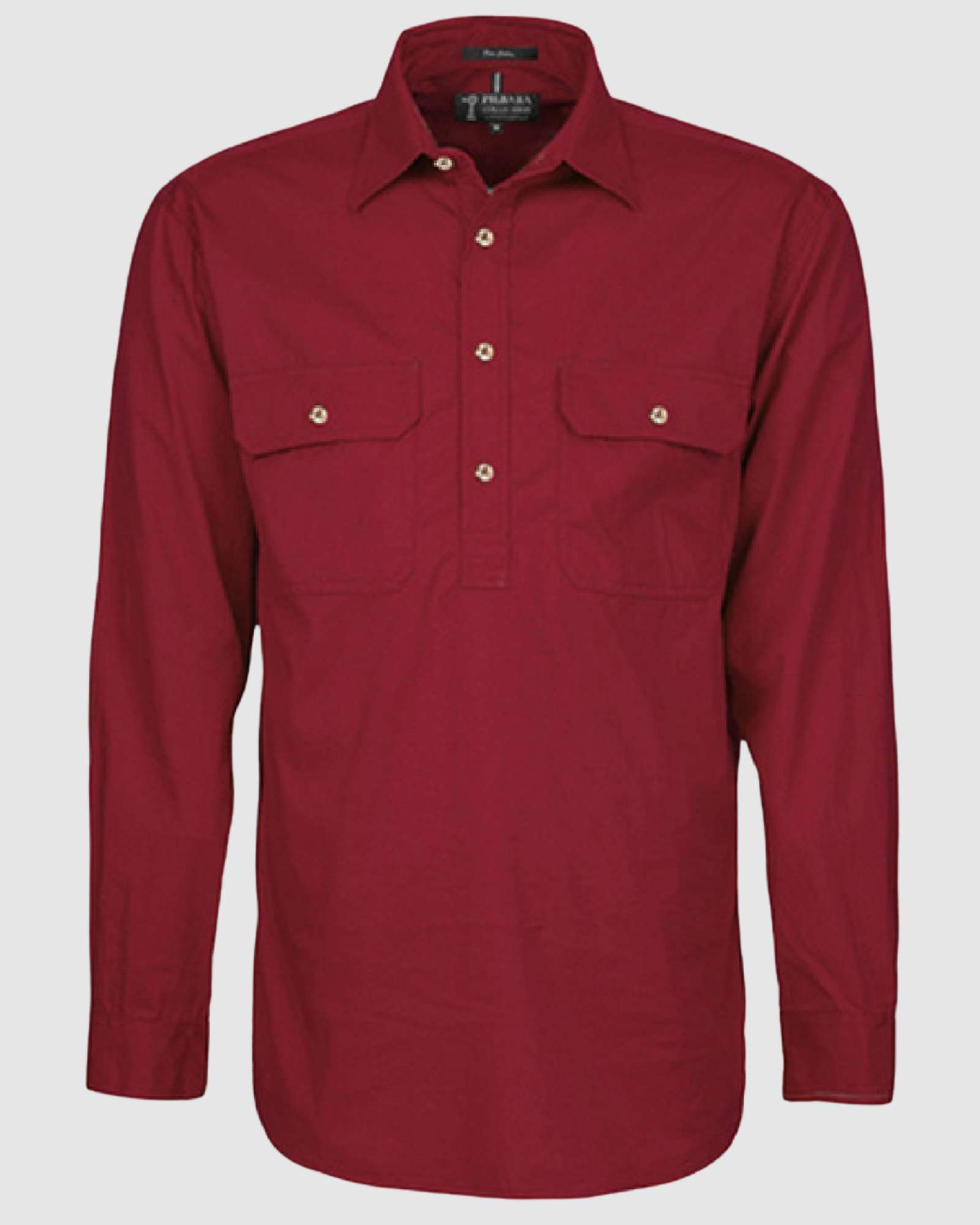 Pilbara Mens Pilbara Closed Front L/S Shirt RM200CF 