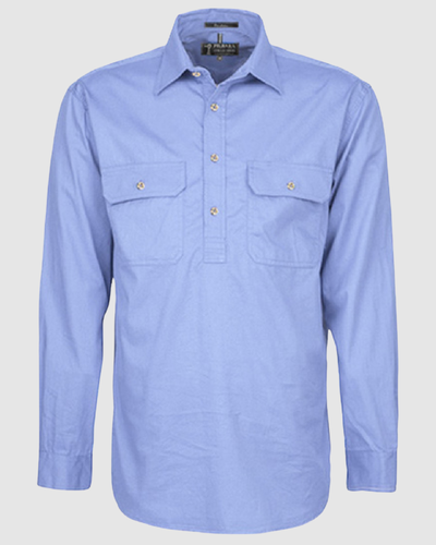 Pilbara Mens Pilbara Closed Front L/S Shirt RM200CF 