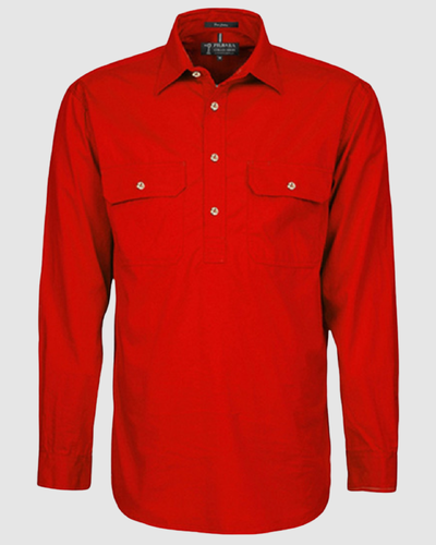 Pilbara Mens Pilbara Closed Front L/S Shirt RM200CF 