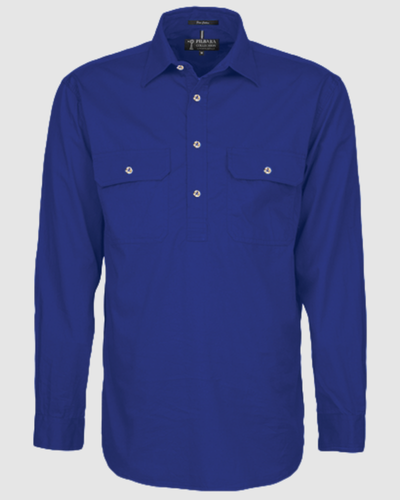 Pilbara Mens Pilbara Closed Front L/S Shirt RM200CF 