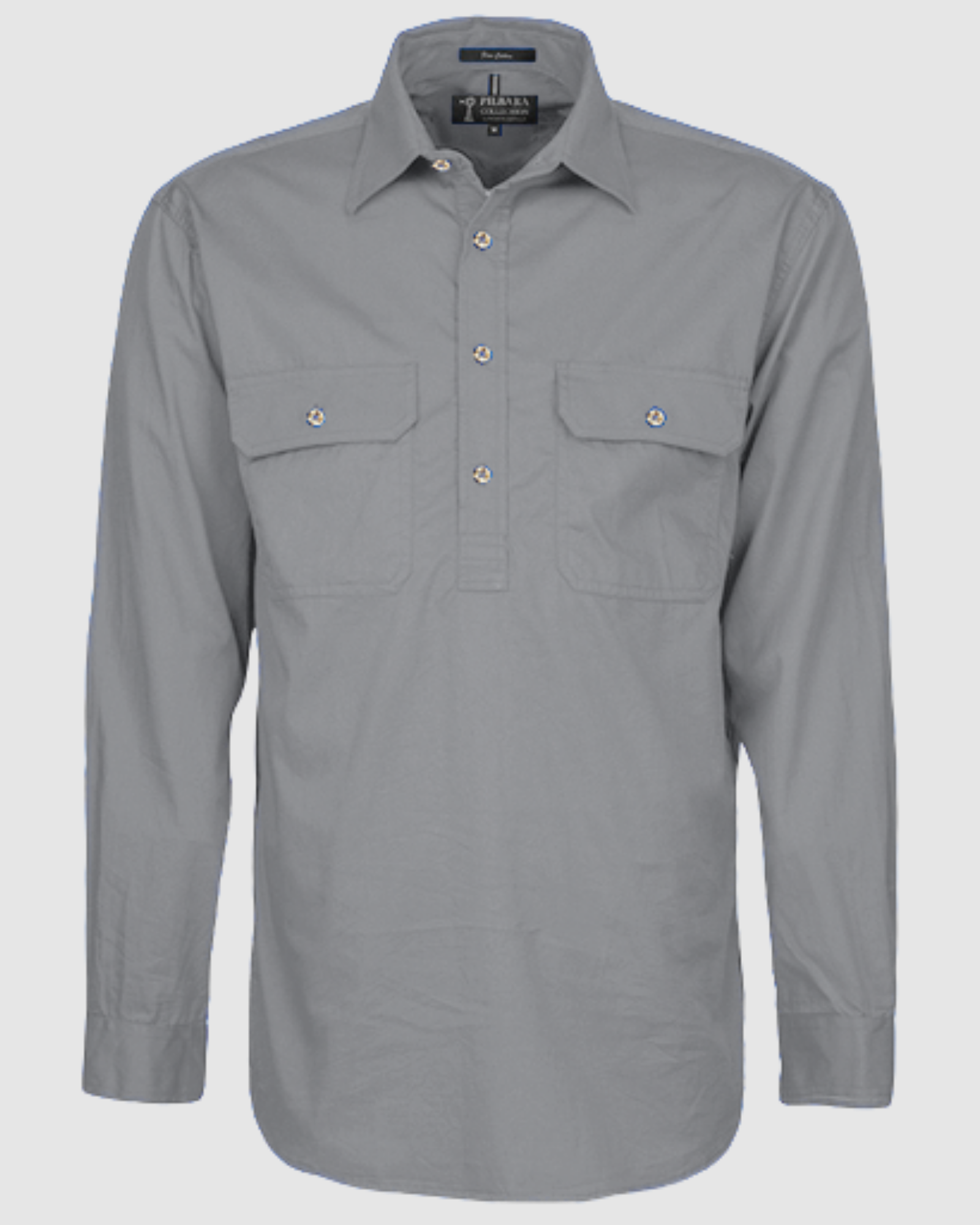 Pilbara Mens Pilbara Closed Front L/S Shirt RM200CF 