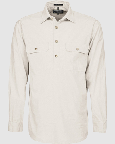 Pilbara Mens Pilbara Closed Front L/S Shirt RM200CF 
