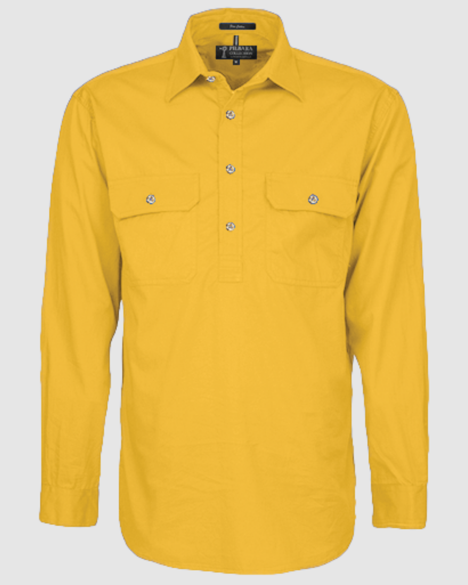 Pilbara Mens Pilbara Closed Front L/S Shirt RM200CF 