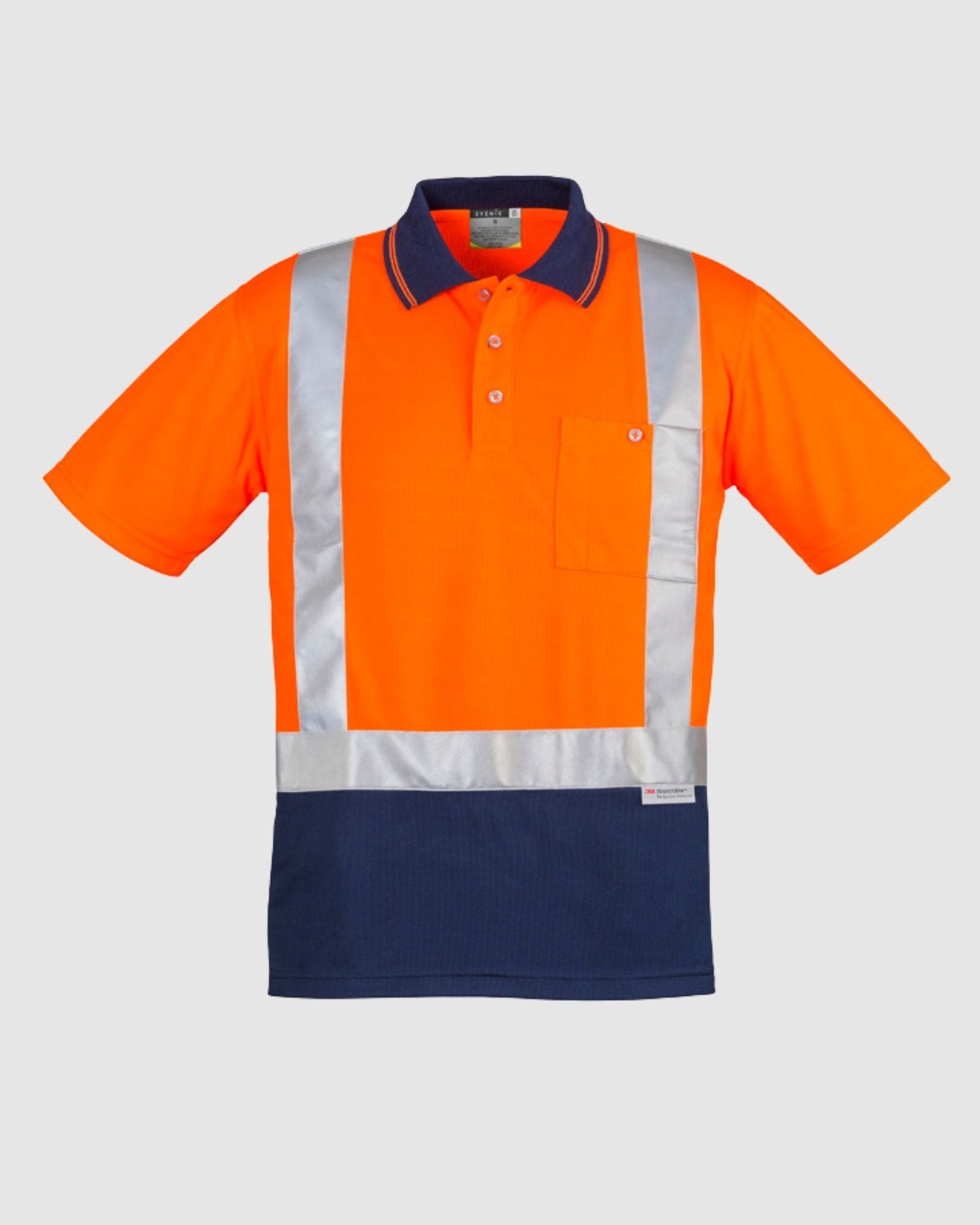Syzmik Mens Hi Vis Spliced Short Sleeve Polo Shoulder Taped ZH233 