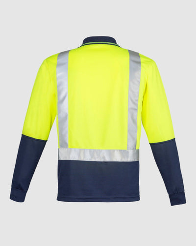 Syzmik Mens Hi Vis Spliced Long Sleeve Polo Shoulder Taped ZH234 