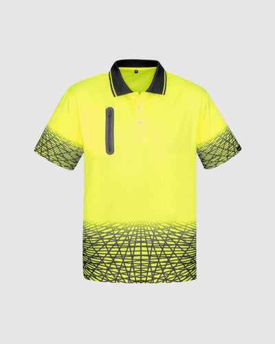 Syzmik Mens Hi Vis Tracks Short Sleeve Polo ZH300 