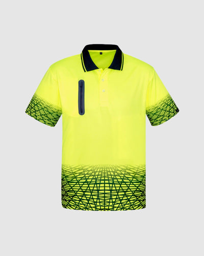 Syzmik Mens Hi Vis Tracks Short Sleeve Polo ZH300 