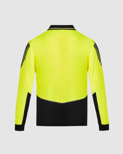 Syzmik Mens Hi Vis Flux Long Sleeve Polo ZH310 