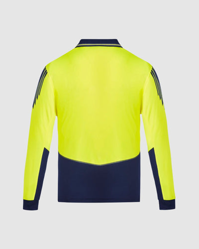Syzmik Mens Hi Vis Flux Long Sleeve Polo ZH310 