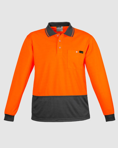Syzmik Mens Hi Vis Comfort Back Long Sleeve Polo ZH410 