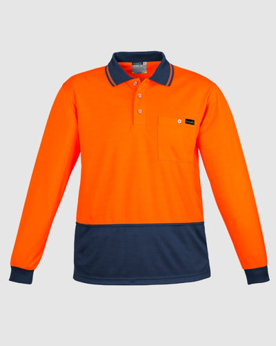 Syzmik Mens Hi Vis Comfort Back Long Sleeve Polo ZH410 