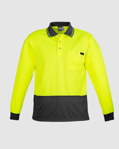 Syzmik Mens Hi Vis Comfort Back Long Sleeve Polo ZH410 
